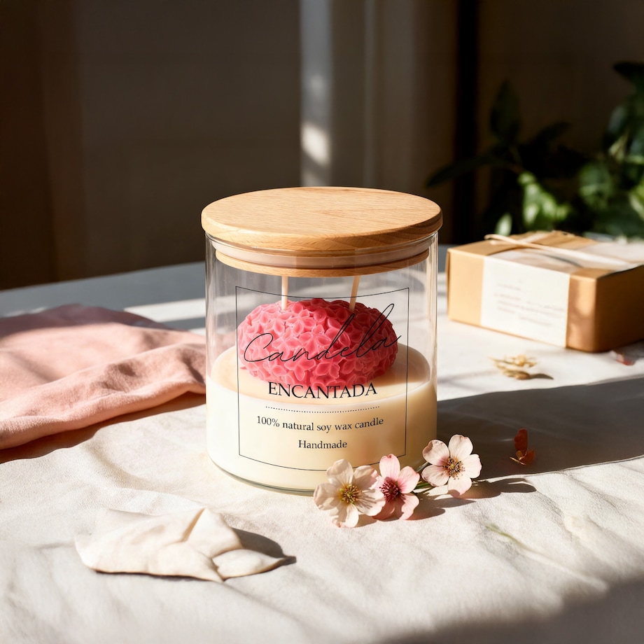 Świeca sojowa ZAPACHOWA świeczka SERCE handmade prezent CANDELA ENCANTADA