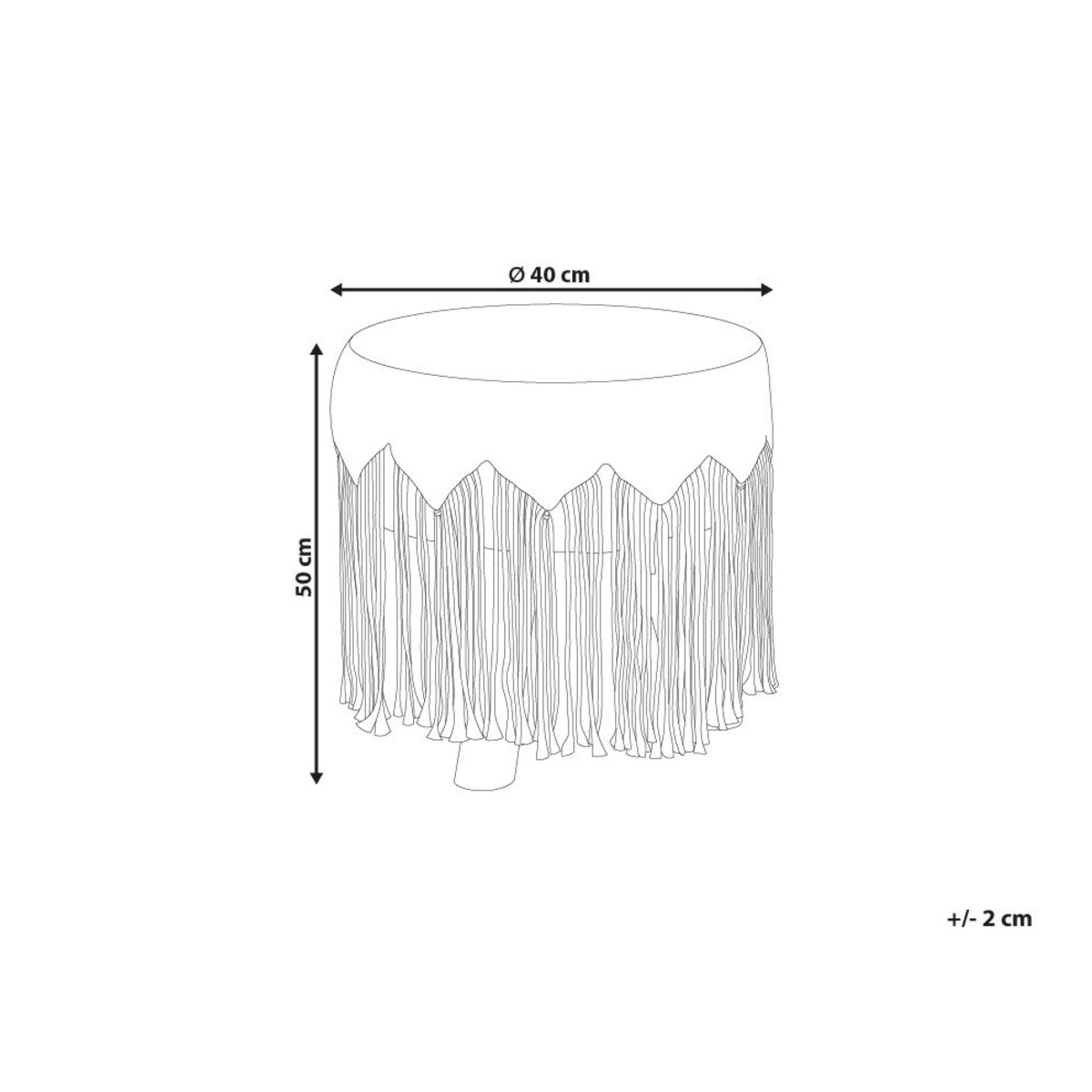 Stołek bawełniany makrama beżowy NAWABAD