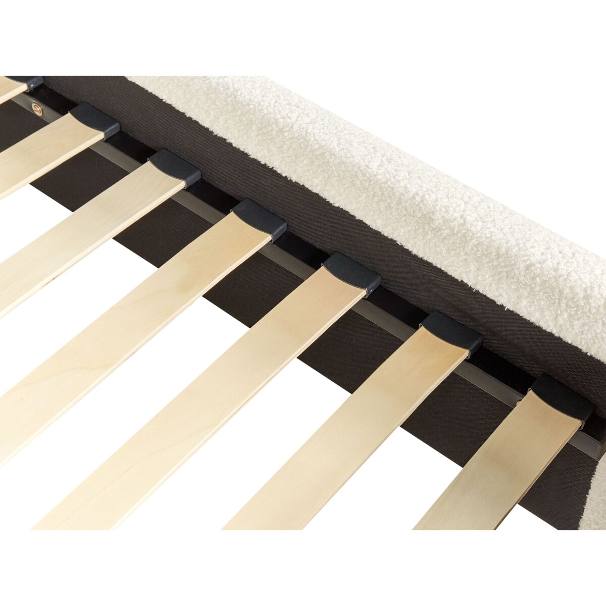 Łóżko boucle 180 x 200 cm kremowe VALOGNES