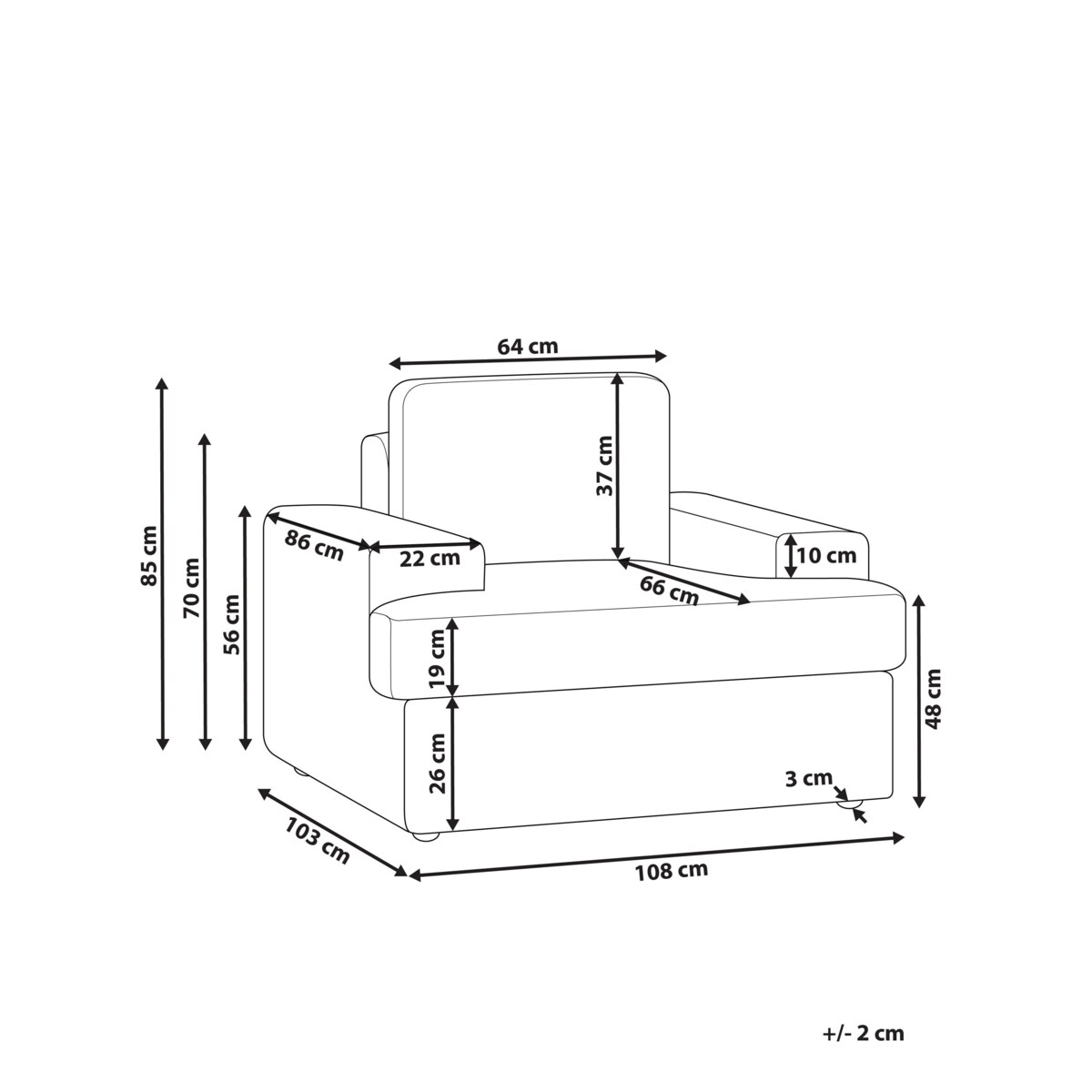 Fotel tapicerowany brązowoszary ALLA