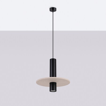 Lampa wisząca PELTA 1 czarna/beżowa