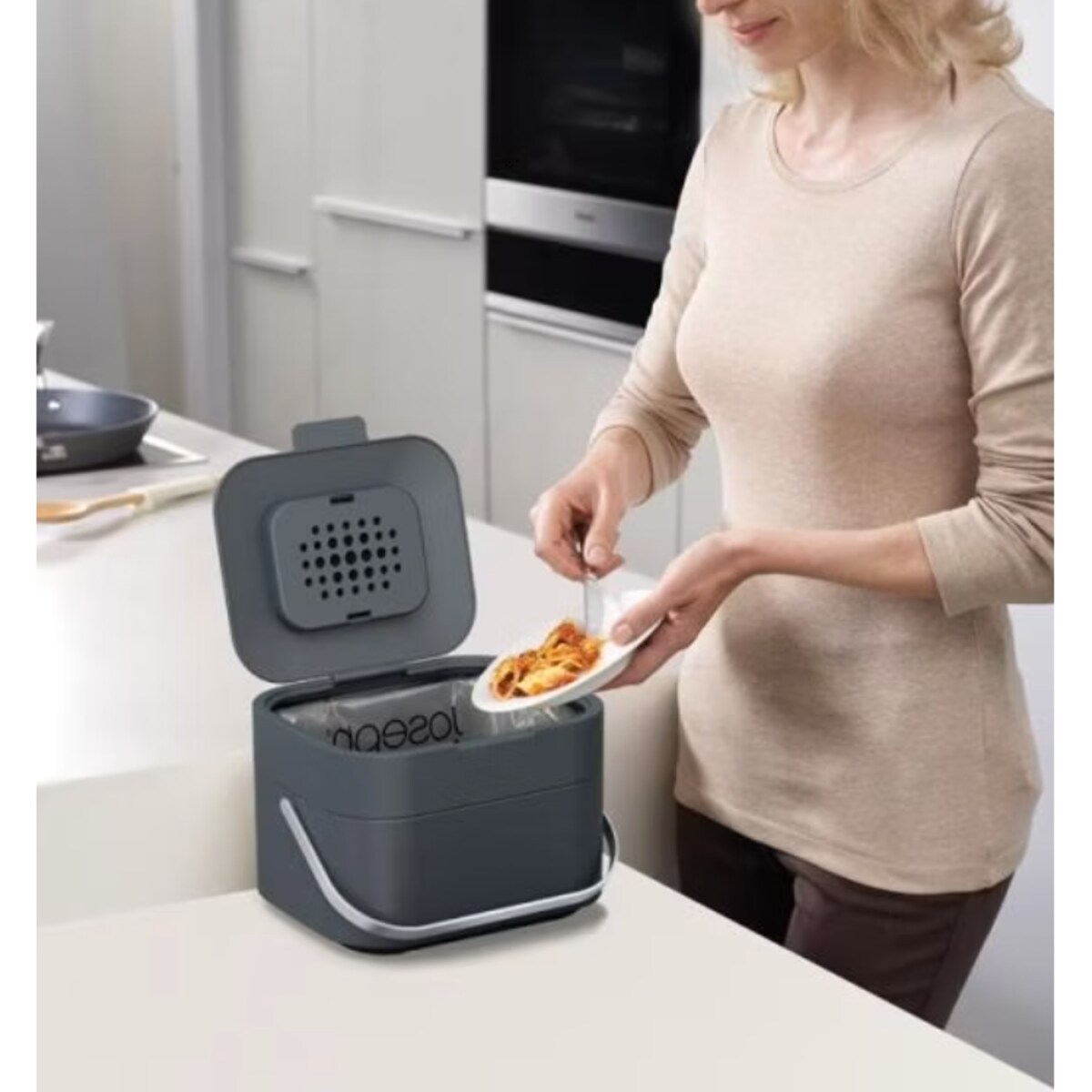 Pojemnik z filtrem zatrzymującym zapachy grafitowy Stack IW, 23 x 20 x 16 cm, Joseph Joseph