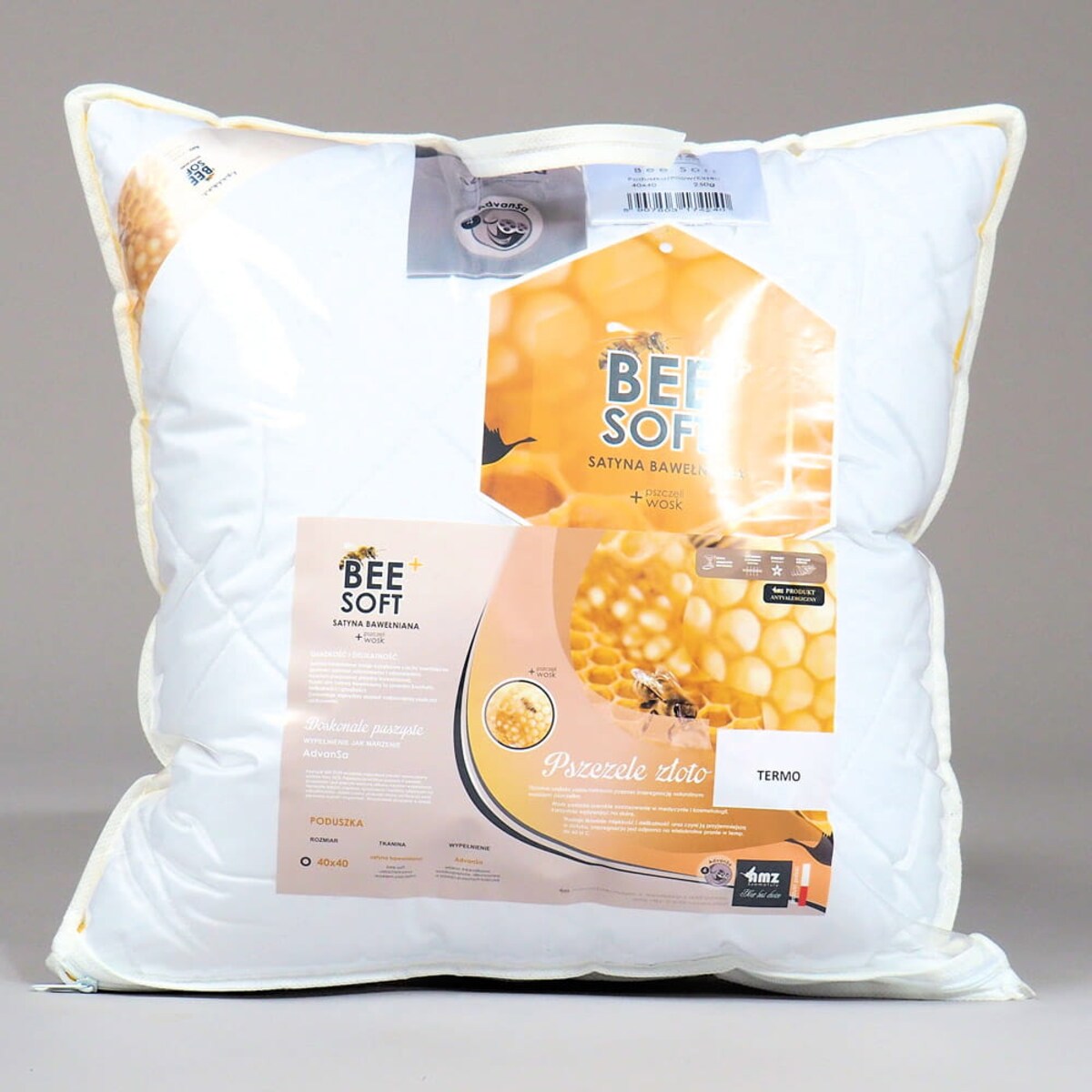 Poduszka Bee Soft Satyna Bawełniana Pikowana, 40 x 40 cm, AMZ