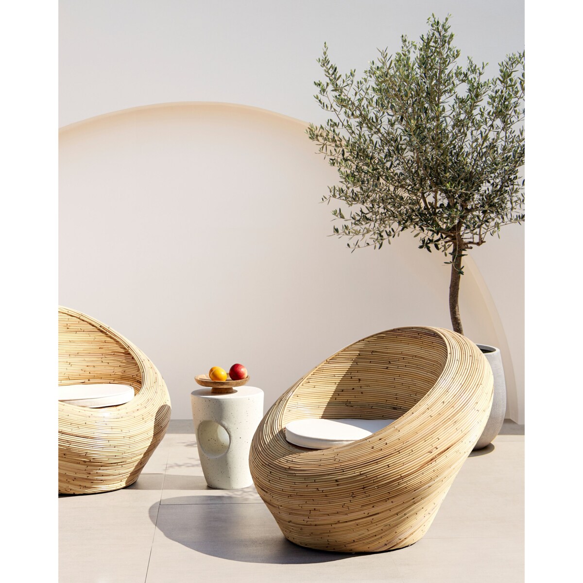 Zestaw 2 foteli ogrodowych MAIORI Rattan Naturalny