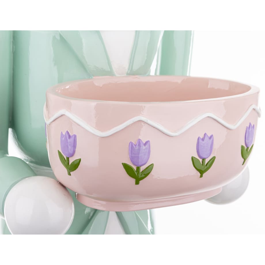 Figurka - Królik w mundurze 96x25x26 cm JUNDIUN z doniczką