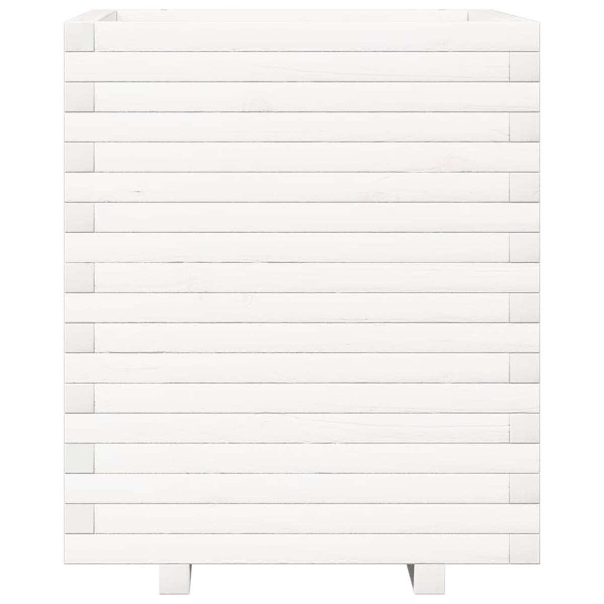 vidaXL Donica ogrodowa, biała, 60x60x72 cm, lite drewno sosnowe