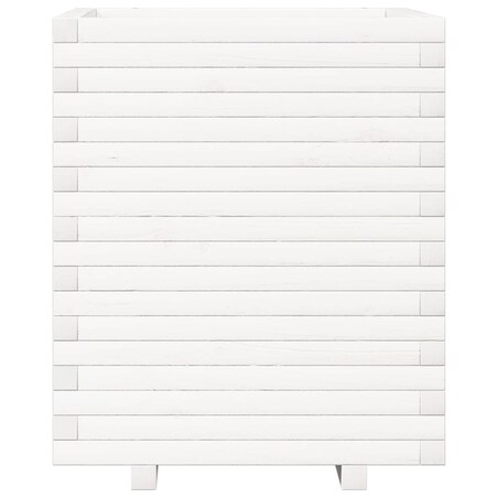 vidaXL Donica ogrodowa, biała, 60x60x72 cm, lite drewno sosnowe