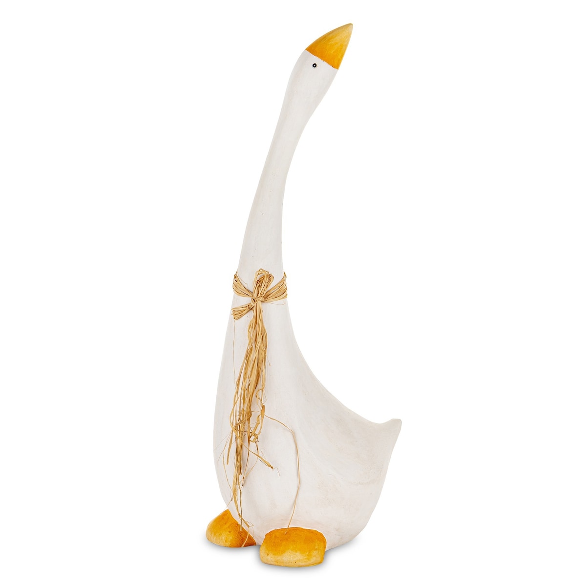 Dekoracja - biała gąska 68x27x21 cm ANSERO średnia