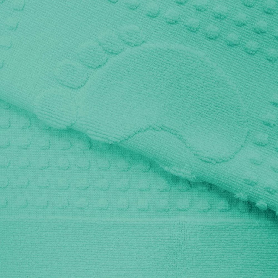 Dywanik łazienkowy 50x70 Stopki, 100% bawełna, kolor turkus