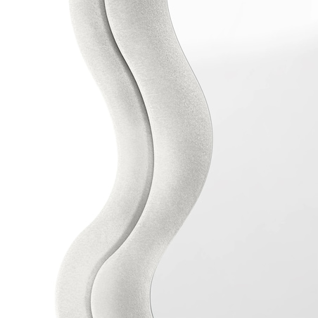 Lustro w falistej ramie aksamitne białe 170x60 cm