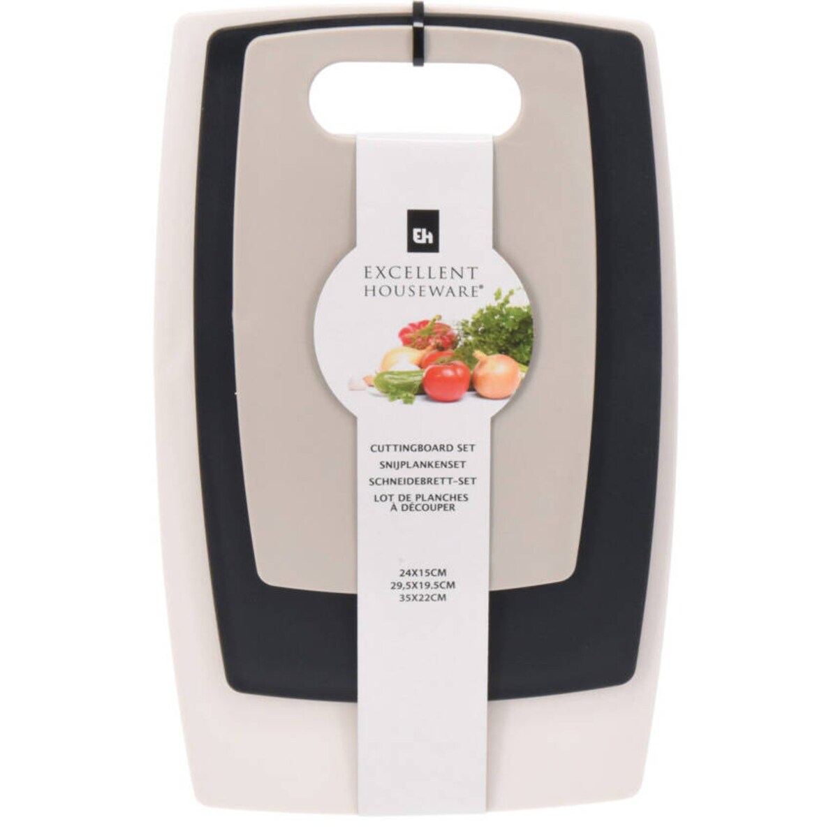 Deski do krojenia plastikowe, zestaw 3 kolorów