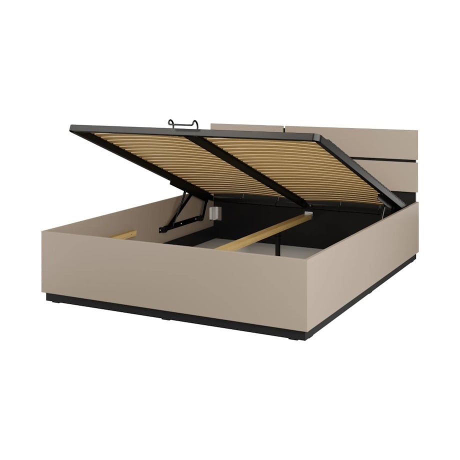 Łóżko CROSS 160x200 congo/czarne z pojemnikiem