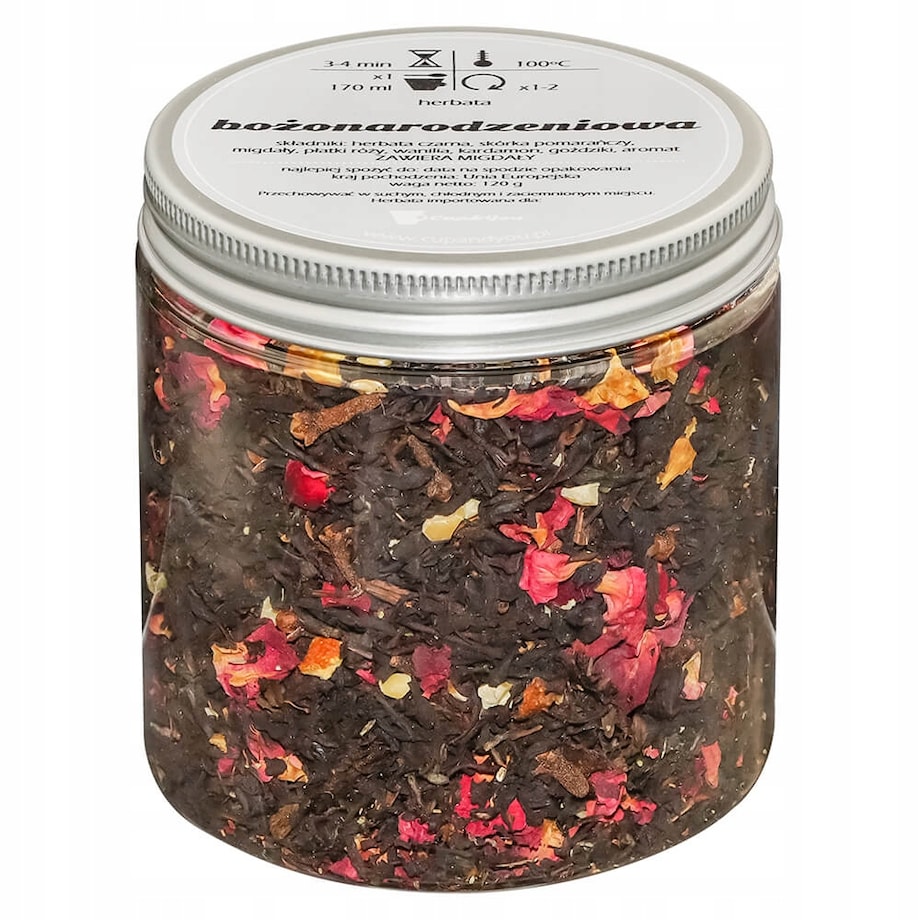 Herbata czarna sypana BOŻONARODZENIOWA o smaku typowo świątecznej mieszanki - herbata liściasta sypana mieszanka napar susz - gotowa na prezent upominek
