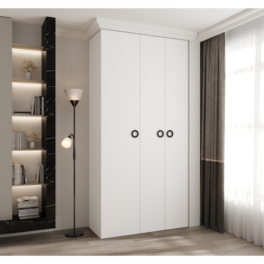 Szafa trzydrzwiowa Como 1 120 gł.40 biały+czarny