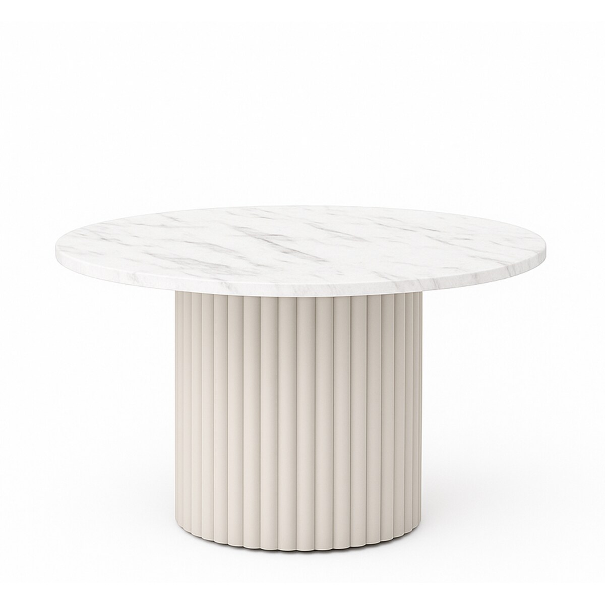 Stolik kawowy Riko średnica blatu 90cm-biały marmur , podstawa kaszmir