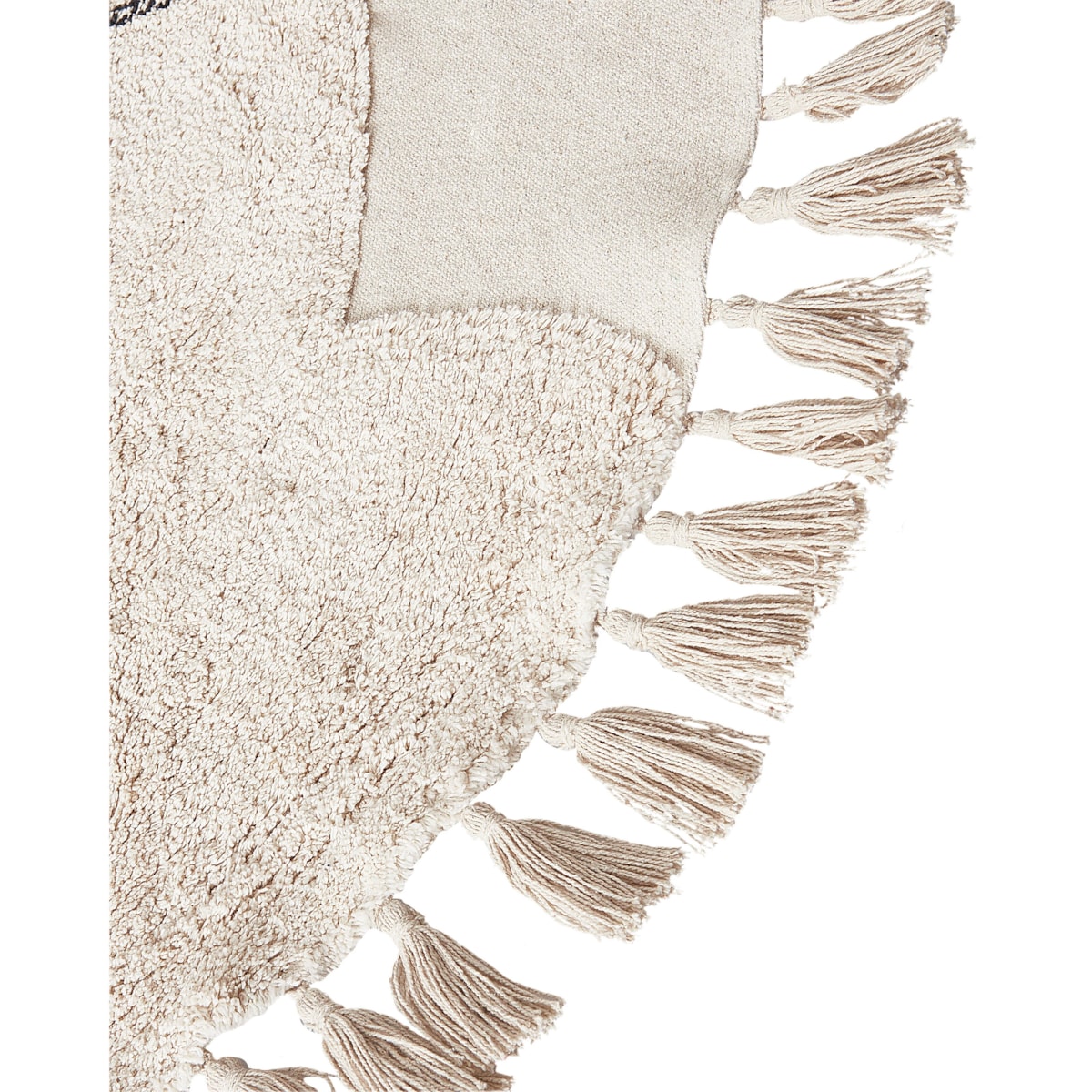 Dywan dziecięcy okrągły bawełniany motyw kota ø 120 cm beżowy ETSERI