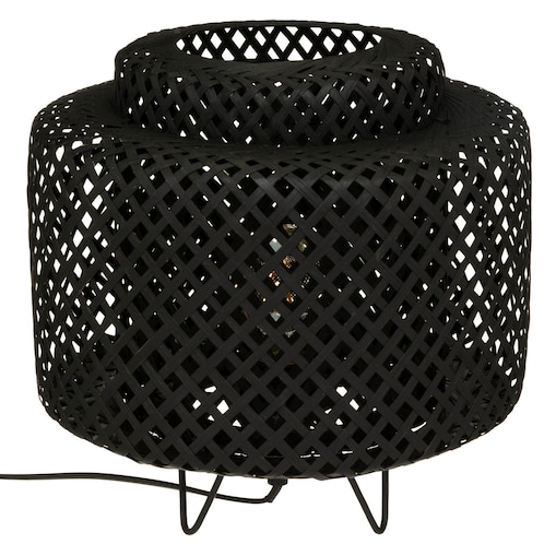Lampa stołowa boho LIBY, bambusowa plecionka, Ø 25 cm