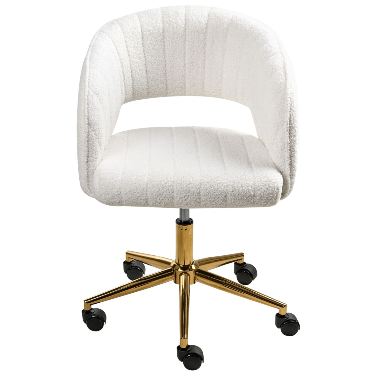 Krzesło obrotowe KATONAH Boucle Złamana biel