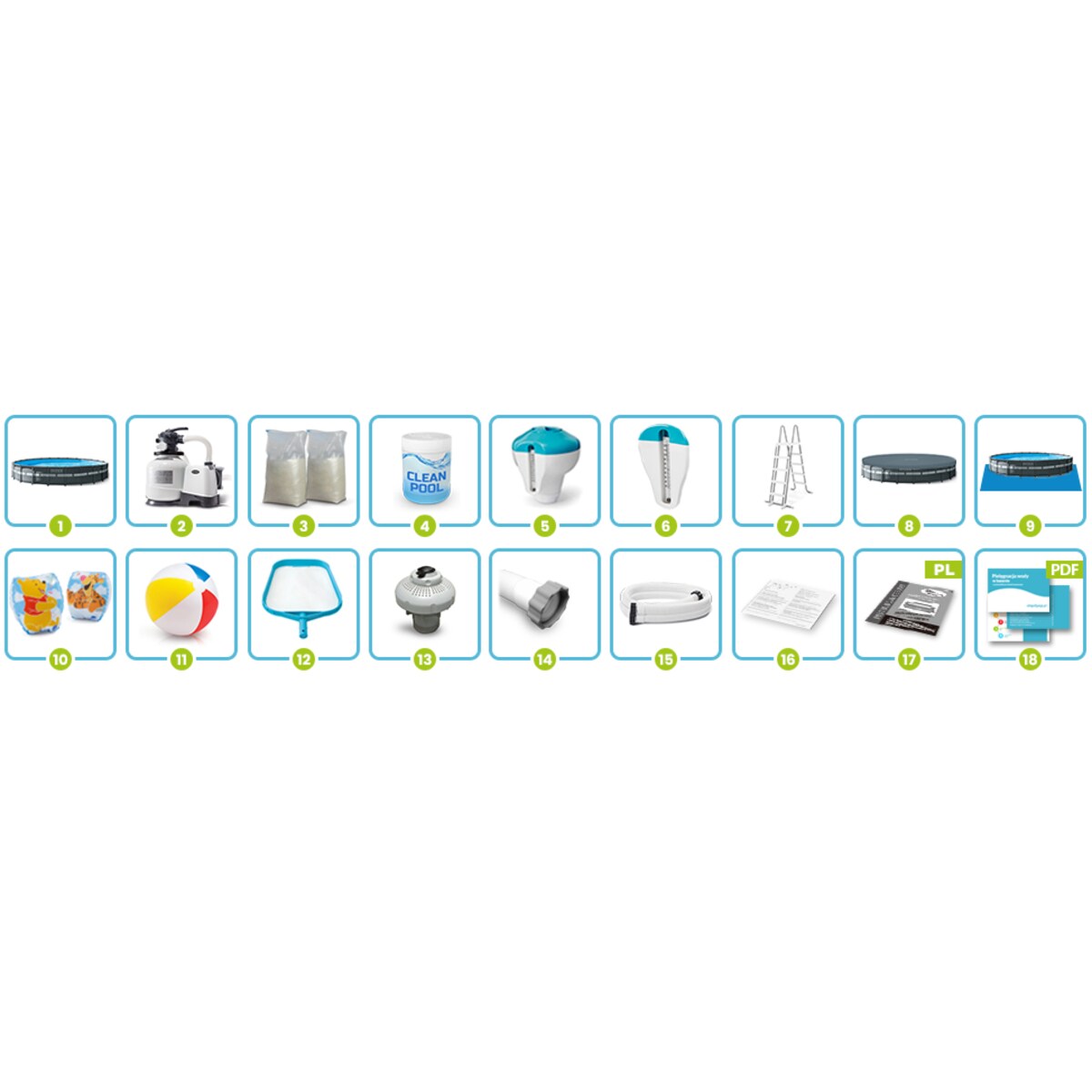 Basen ogrodowy stelażowy Intex 732x132 26340 18w1