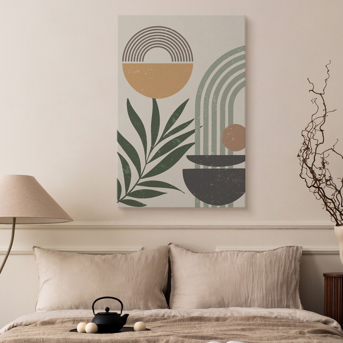 Obraz Gałązka Oliwna Słońce Boho 80x120cm