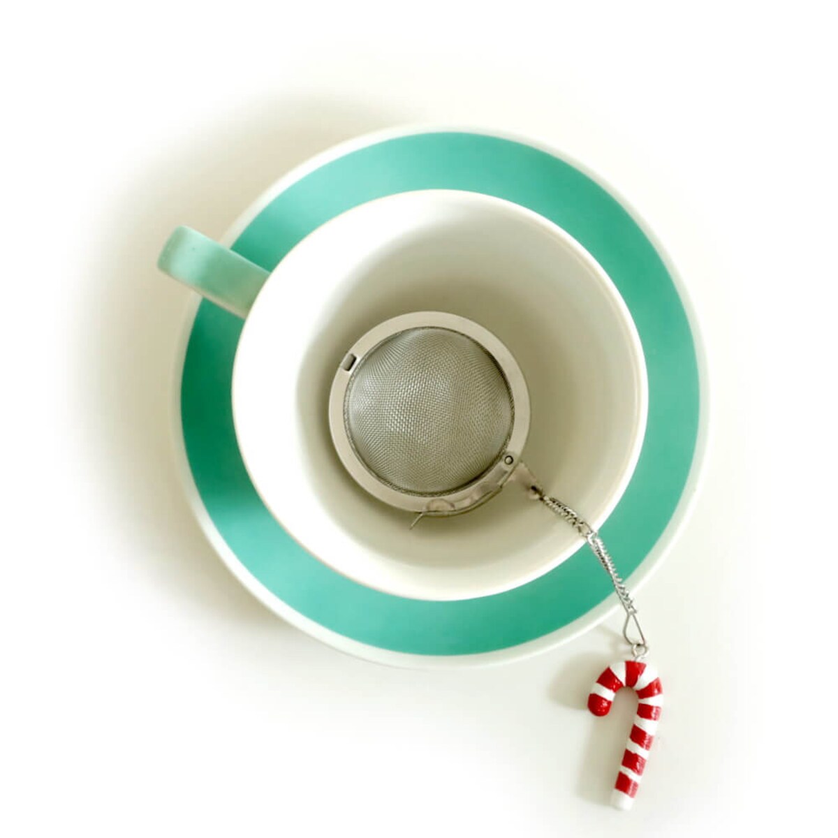 Metalowy zaparzacz laska kulka - akcesoria do parzenia ze świątecznym bożonarodzeniowym motywem - idealny do parzenia herbaty, ziół, wielokrotnego użytku