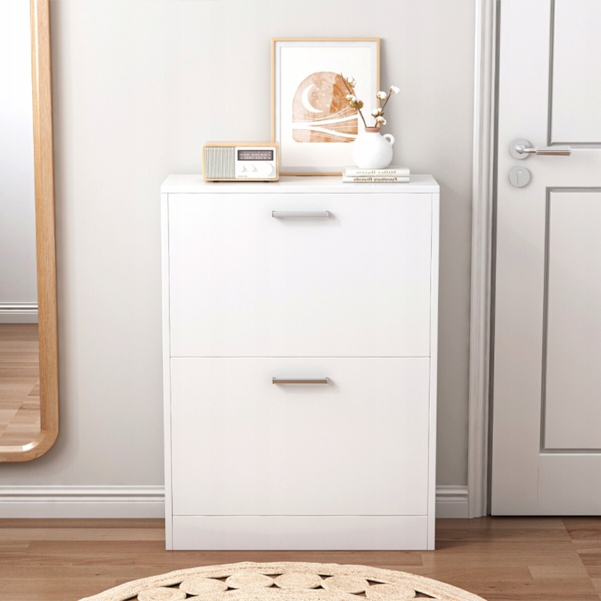 Szafka na buty biała garderoba regał na obuwie komoda loft nowoczesna 60 cm