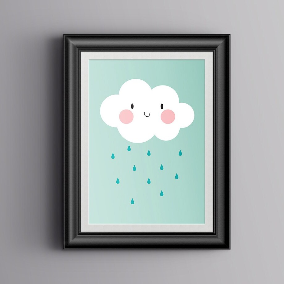 Plakat dla dzieci Chmurka miętowa 50x70