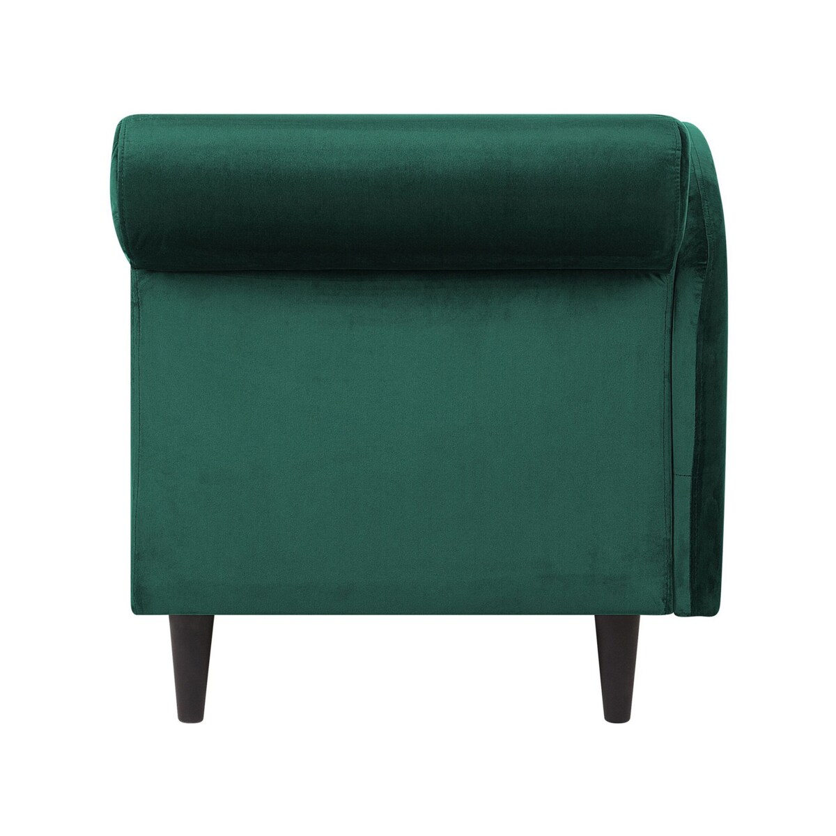 Szezlong welurowy prawostronny szmaragdowy LUIRO