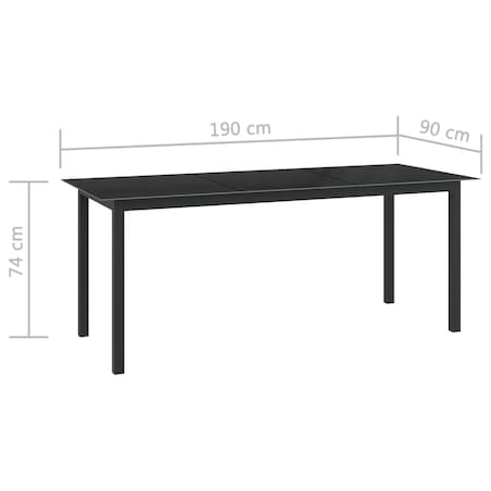 vidaXL 9-częściowy zestaw mebli ogrodowych, aluminium, antracytowy