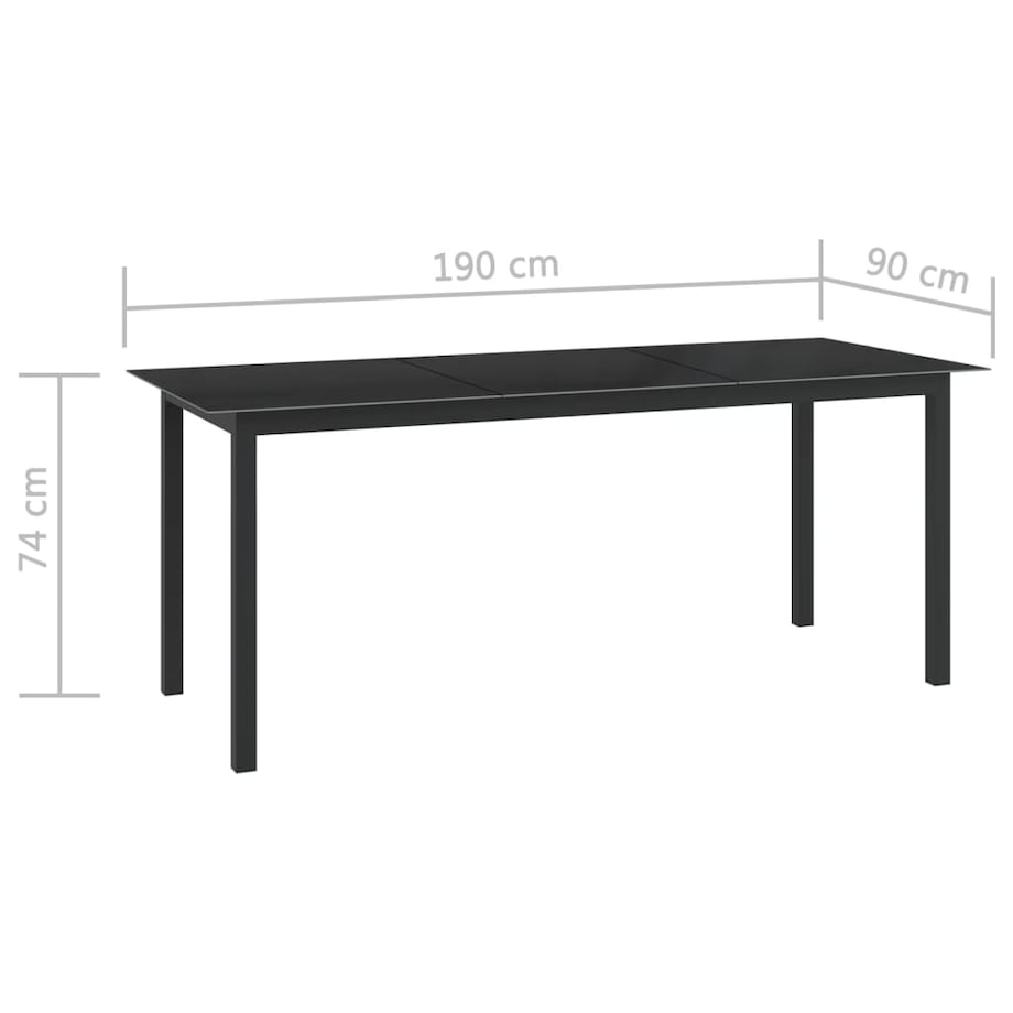 vidaXL 9-częściowy zestaw mebli ogrodowych, aluminium, antracytowy