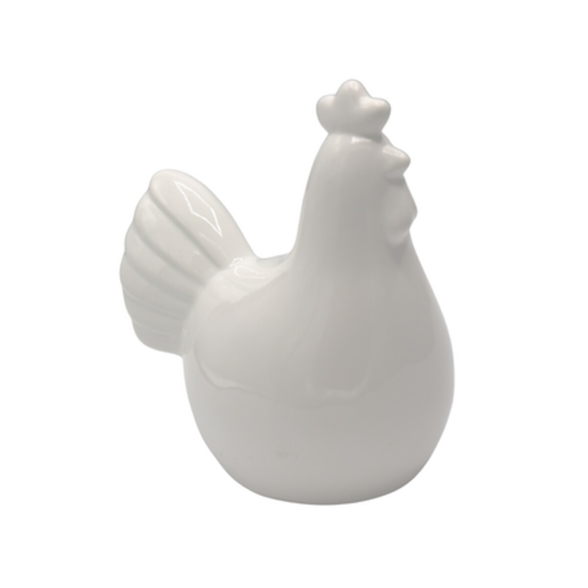 Dekoracja - kura ceramiczna 15,7x14x9 cm GALINA biała