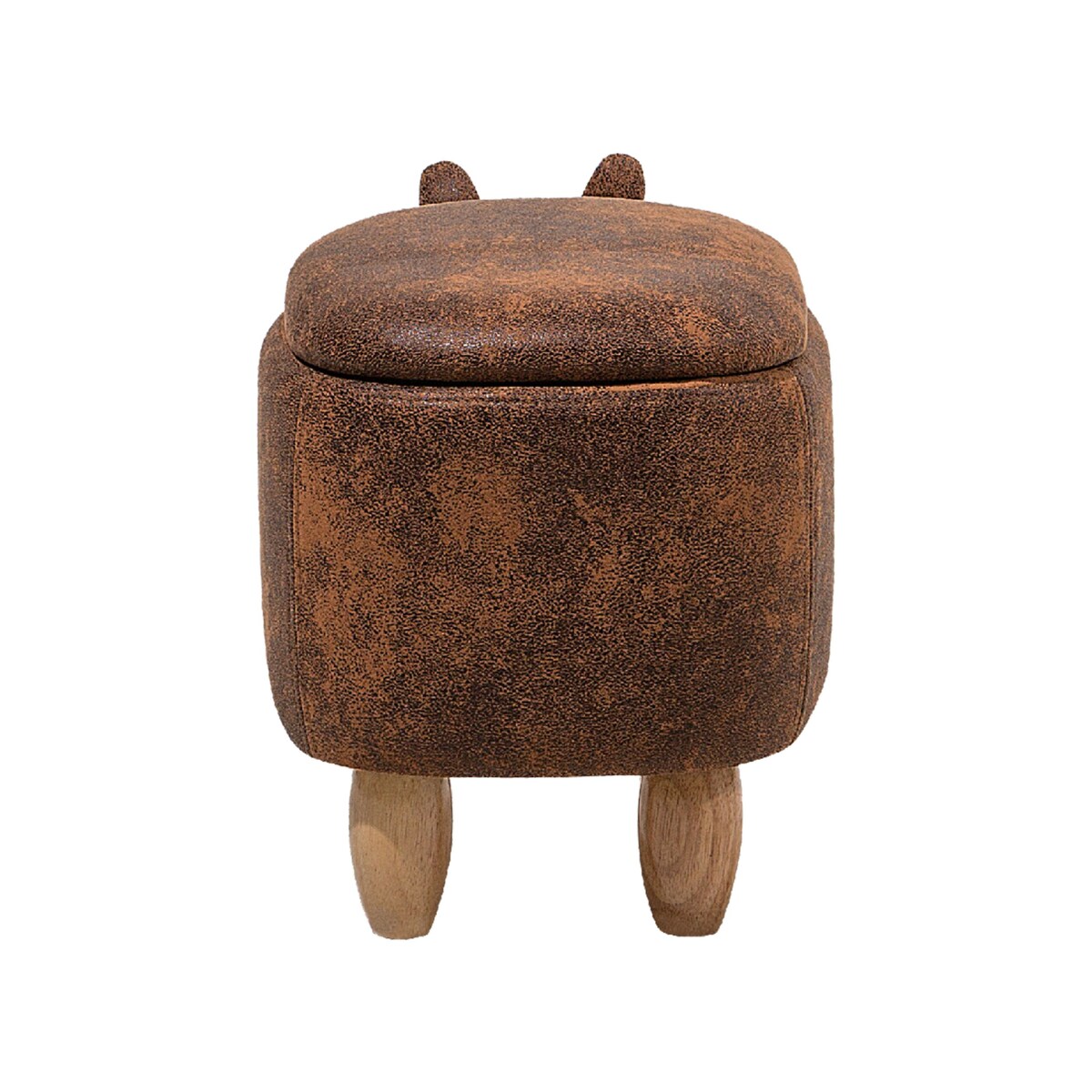 Pufa zwierzak ze schowkiem ekoskóra brązowa RHINO