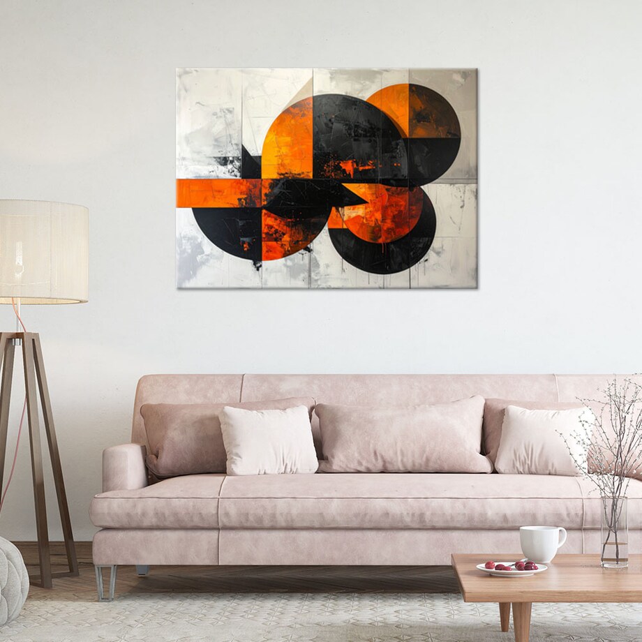 Obraz do salonu biura kuchni, Abstrakcyjne koła kształty pomarańczowy