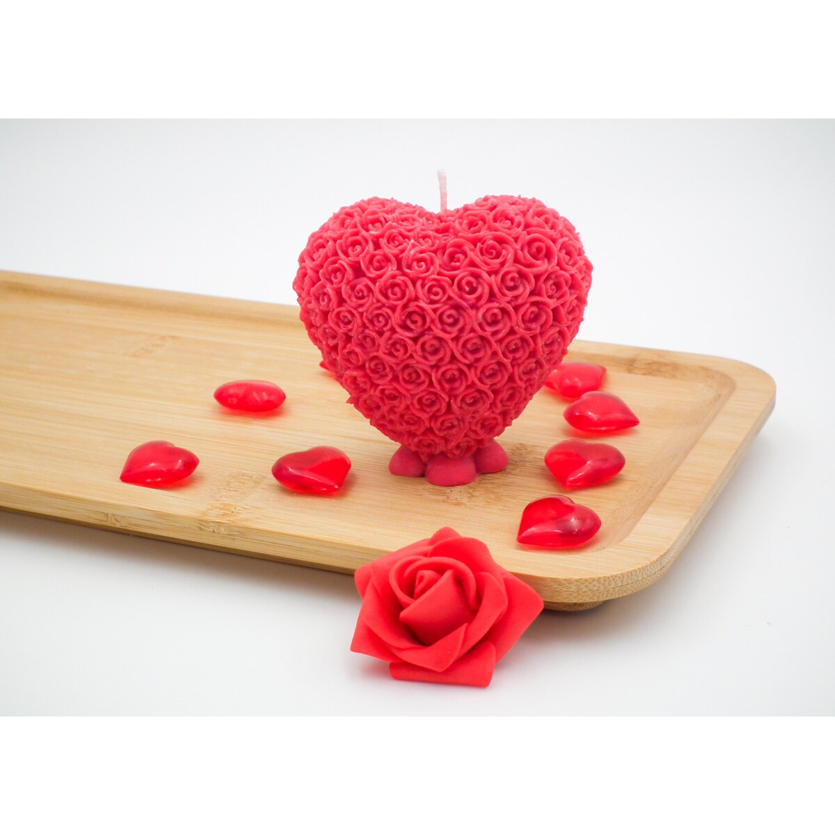 Świeca sojowa serce różane czerwone zapachowe Lemon Paczula Wanilia