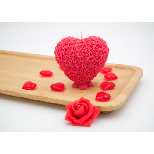 Świeca sojowa serce różane czerwone zapachowe Lemon Paczula Wanilia