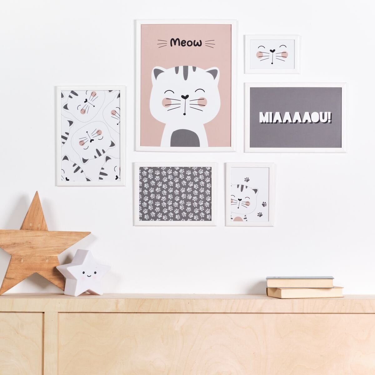 Plakaty do pokoju dziecka THE KING OF THE JUNGLE, 6 ramek