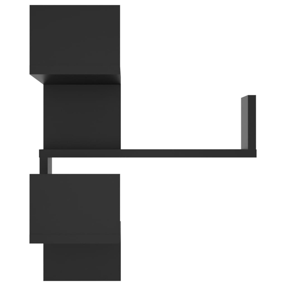 vidaXL Narożna półka ścienna, czarna, 40x40x50 cm