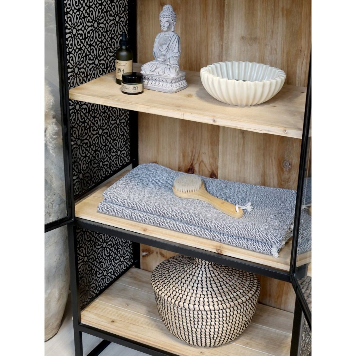 Witryna ażurowa czarna Venice 160 cm