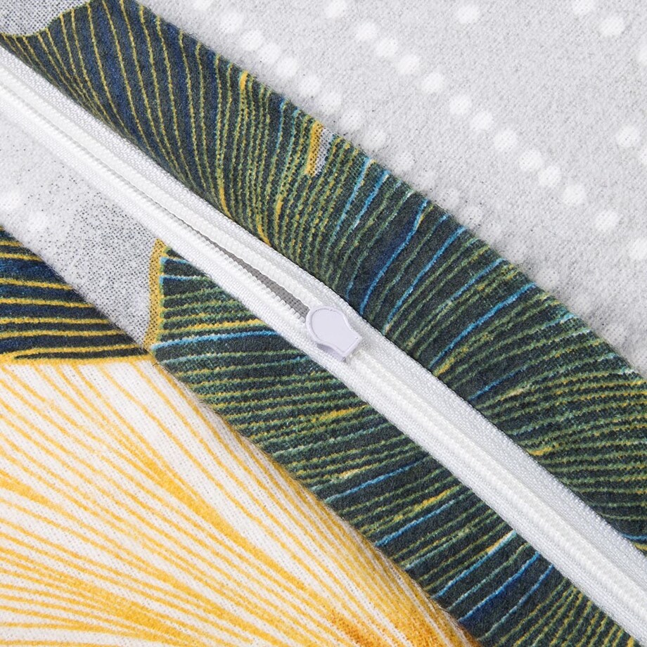 Pościel flanelowa 180x200 Solenne Light szara, liście miłorzębu, Flanelove