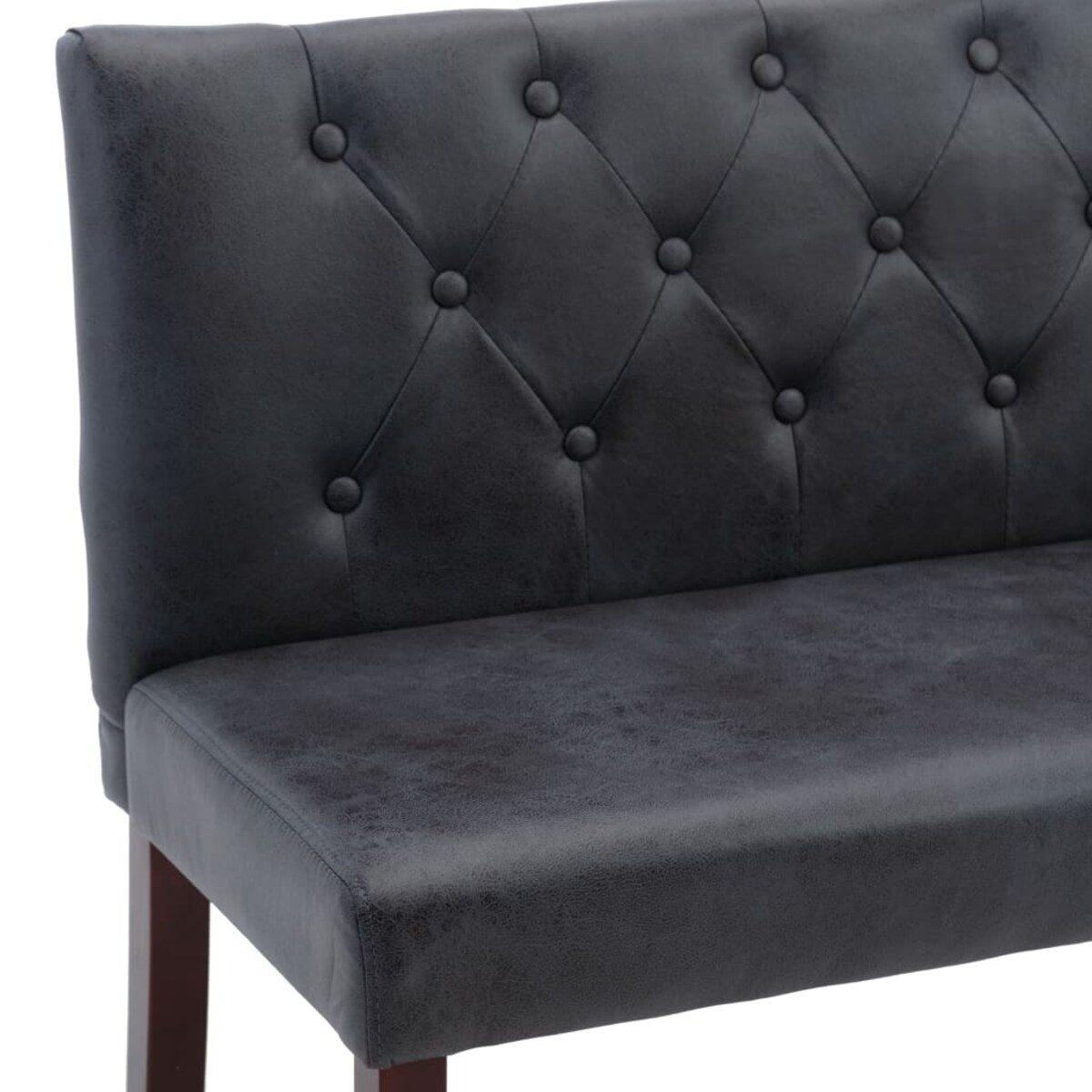 vidaXL Ławka, 120 cm, szara, sztuczna skóra zamszowa