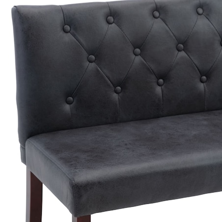 vidaXL Ławka, 120 cm, szara, sztuczna skóra zamszowa