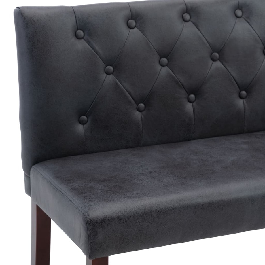 vidaXL Ławka, 120 cm, szara, sztuczna skóra zamszowa