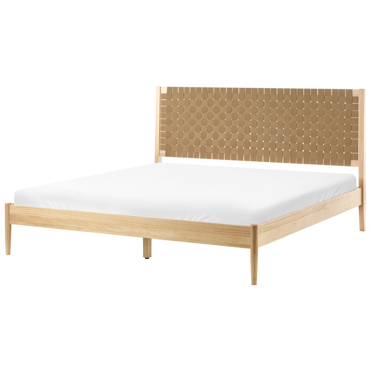 Łóżko Drewno sosnowe BRUNEMONT 180 x 200 cm Jasnobrązowy