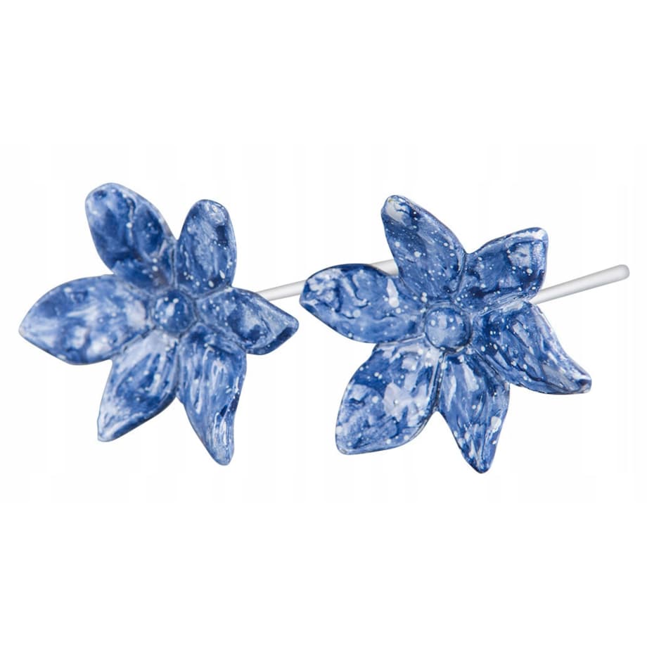 2 szt. OZDOBA do doniczki stroików KWIAT niebieski