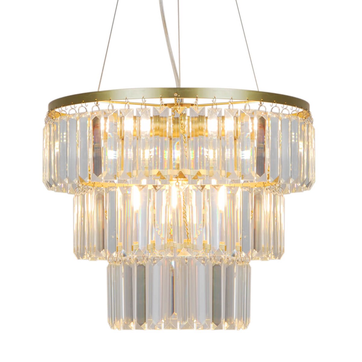 Wisząca lampa z kryształkami Tifanny P17127-4-1GD Zumaline złoty przezroczysty