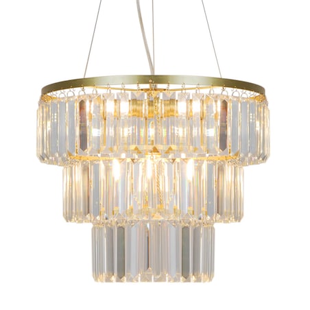 Wisząca lampa z kryształkami Tifanny P17127-4-1GD Zumaline złoty przezroczysty