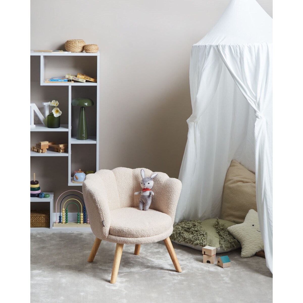 Fotel dziecięcy HALBY Boucle Jasnobeżowy