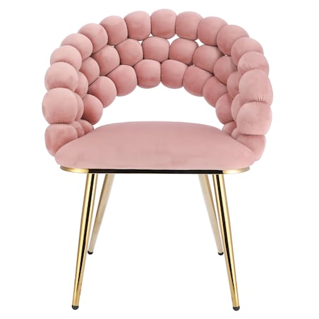 Krzesło welurowe tapicerowane BELLA różowe