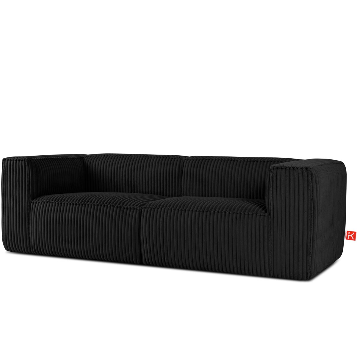 KONSIMO FEROX Duża sofa 3 osobowa, czarny