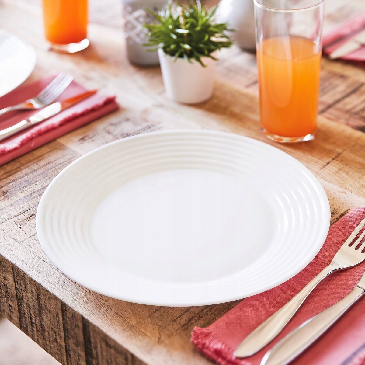 TALERZ OBIADOWY PŁYTKI 6 x 25 cm harena LUMINARC BIAŁE TRADYCYJNE